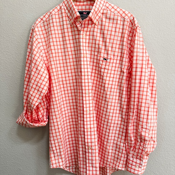 Vineyard Vines Men's Red Checkered Shirt - Picture 2 of 5